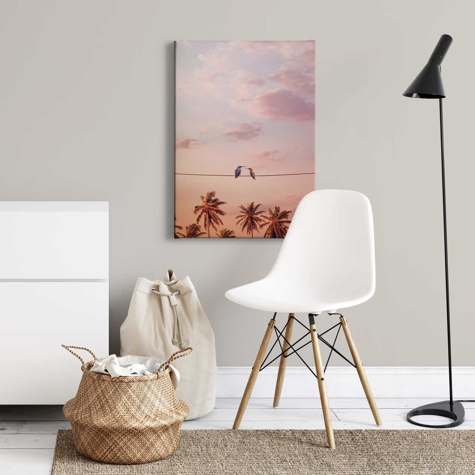             Canvas print 'Hummingbirds in love' by Loose – pink
        