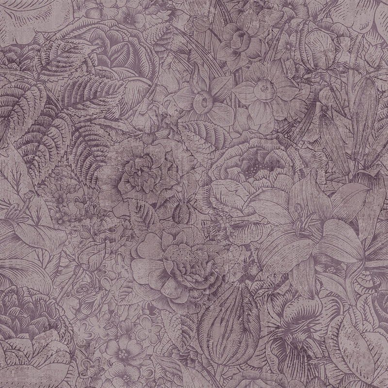         Florale Fototapete Blumen & Blätter – Grau
    