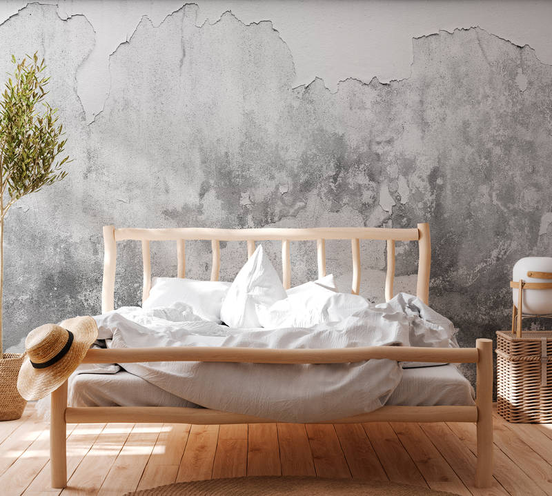             Used-Look Steinmauer im Industrial Style – Weiß, Grau
        