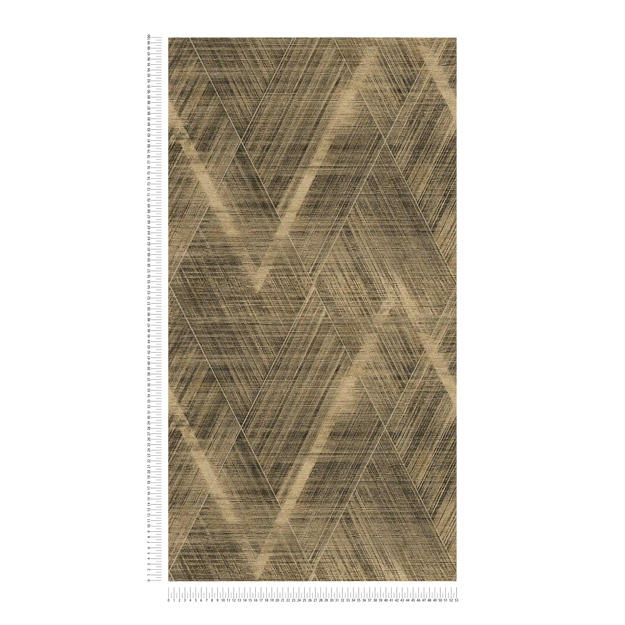             Ethno Tapete mit Rauten Design – Metallic, Schwarz
        