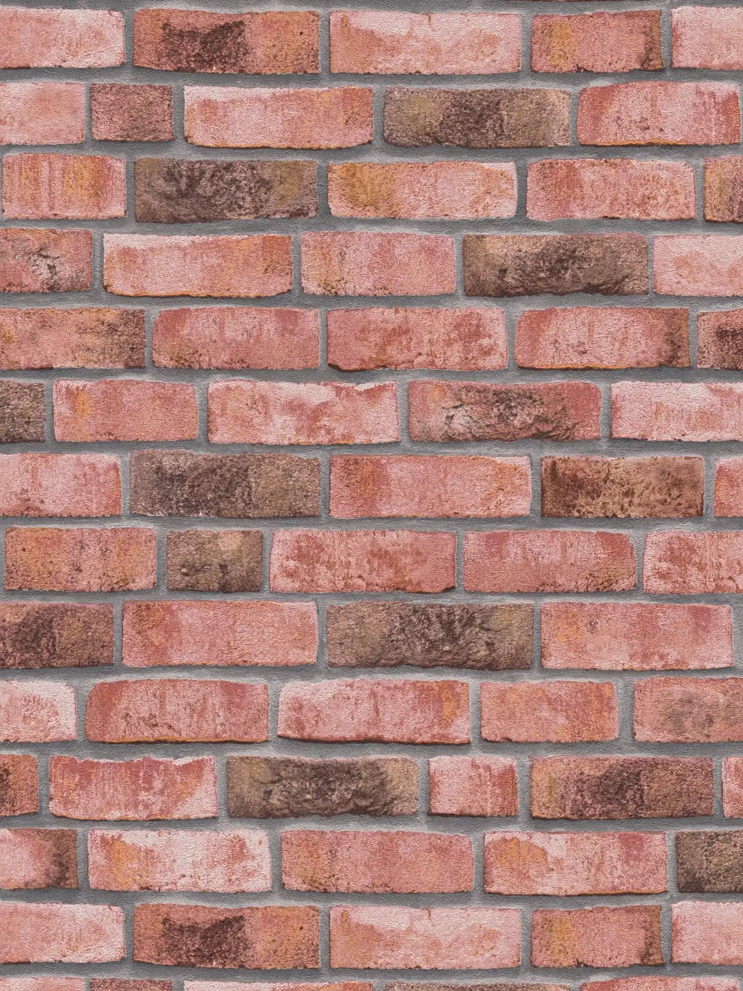         Steinoptik Tapete mit Maueroptik – Rot, Grau
    