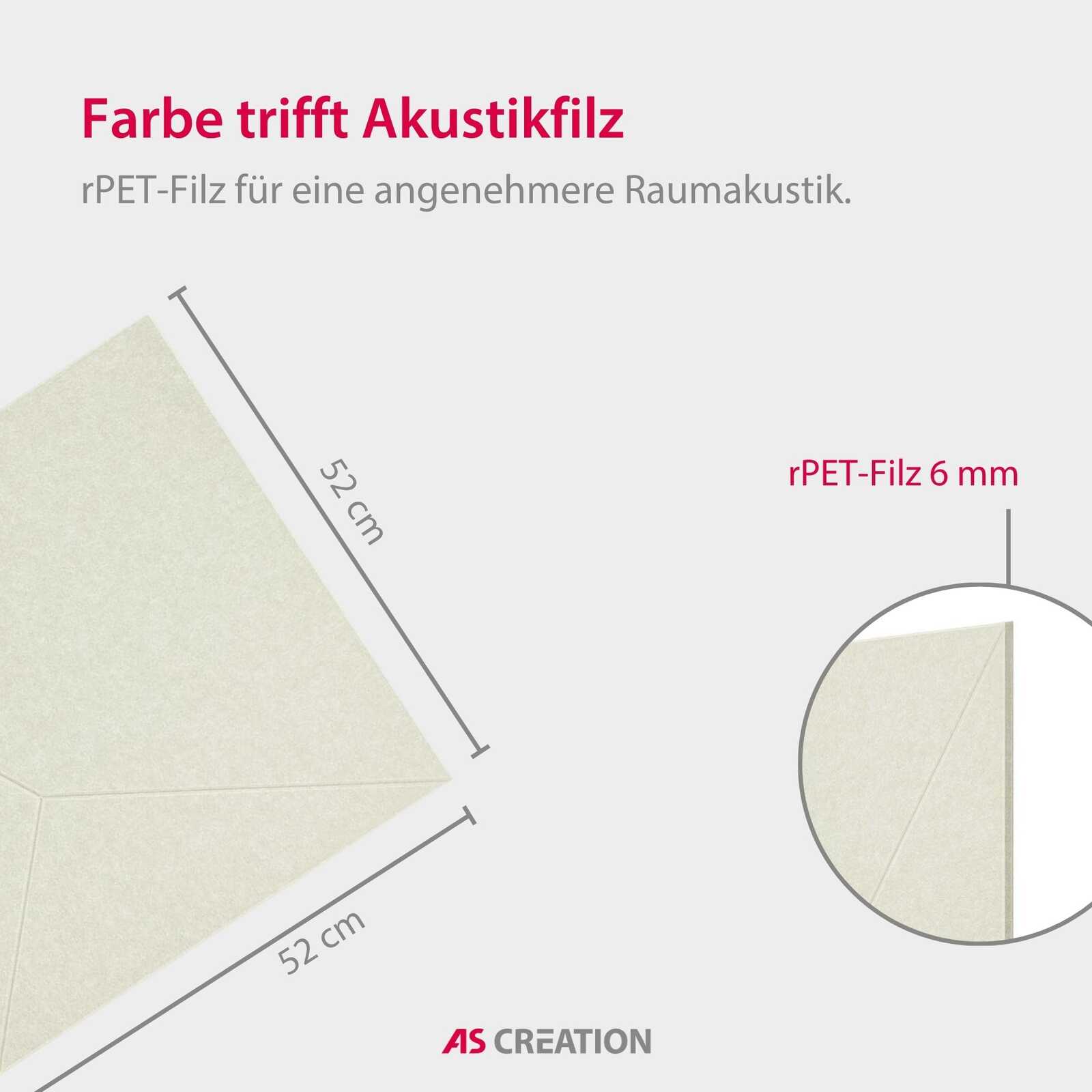 Penetrables Material, Acoustic Filter, rPET-Gewebe, Filzkachel, quadratisches Paneel