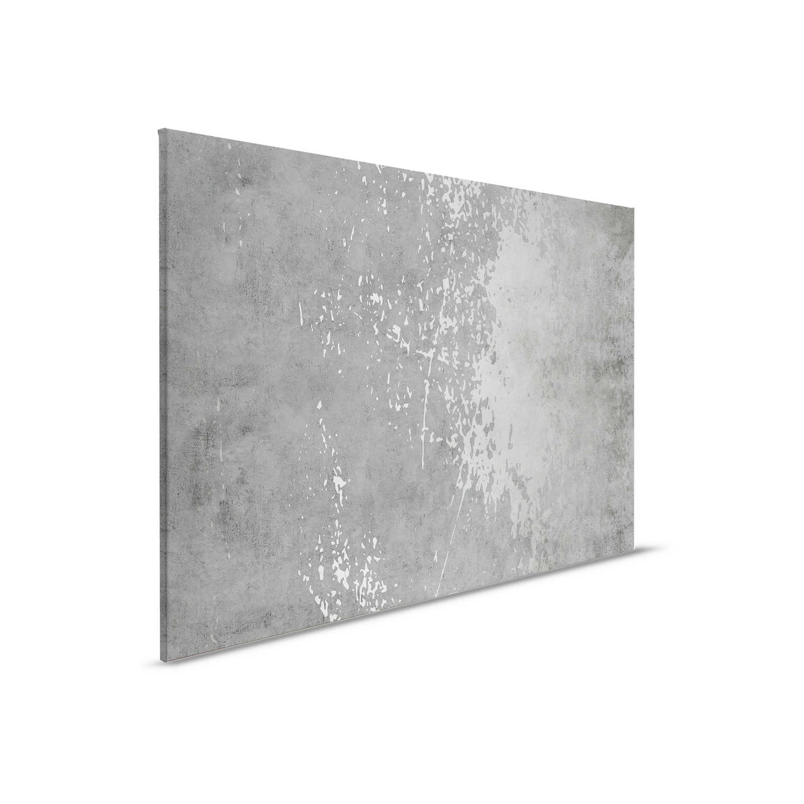         Vintage Wall 3 - Graues Leinwandbild Putzoptik Design im Used Look – 0,90 m x 0,60 m
    