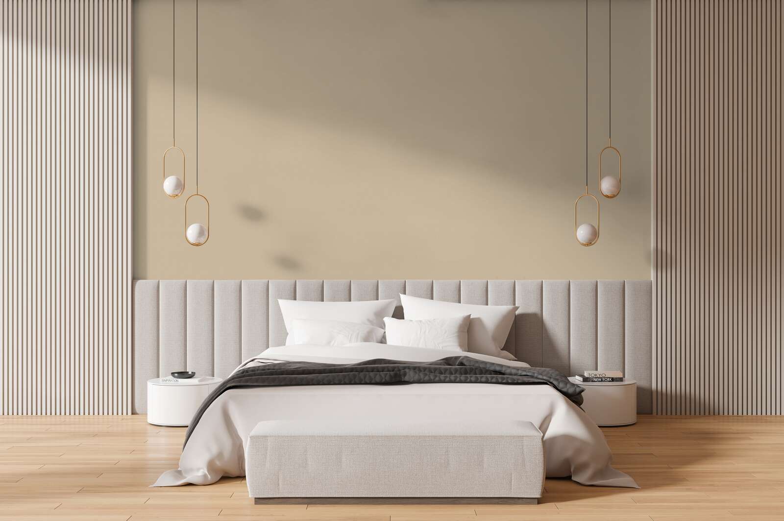 Rasch Behang 410334 - vliesbehang met houtlook in visgraatpatroon in licht beige-bruin uit de collectie Beachhouse