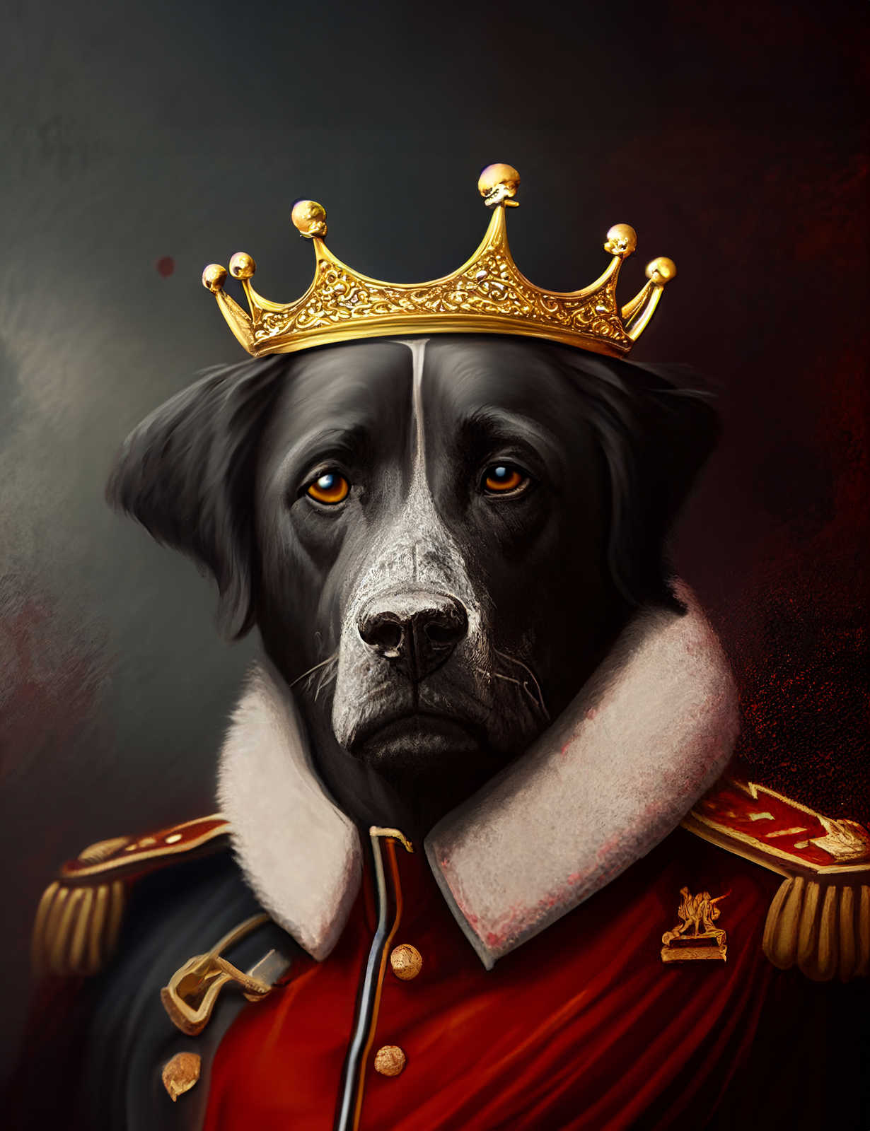             KI-Leinwandbild »Royal Dog« – 60 cm x 90 cm
        