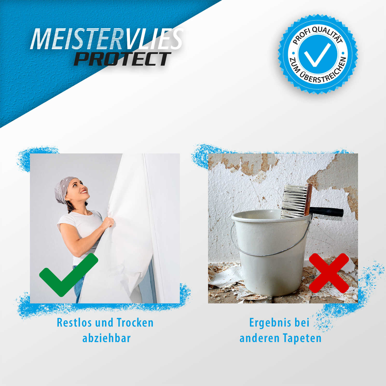             Strukturtapete mit feiner Raufaser-Optik – Weiß
        