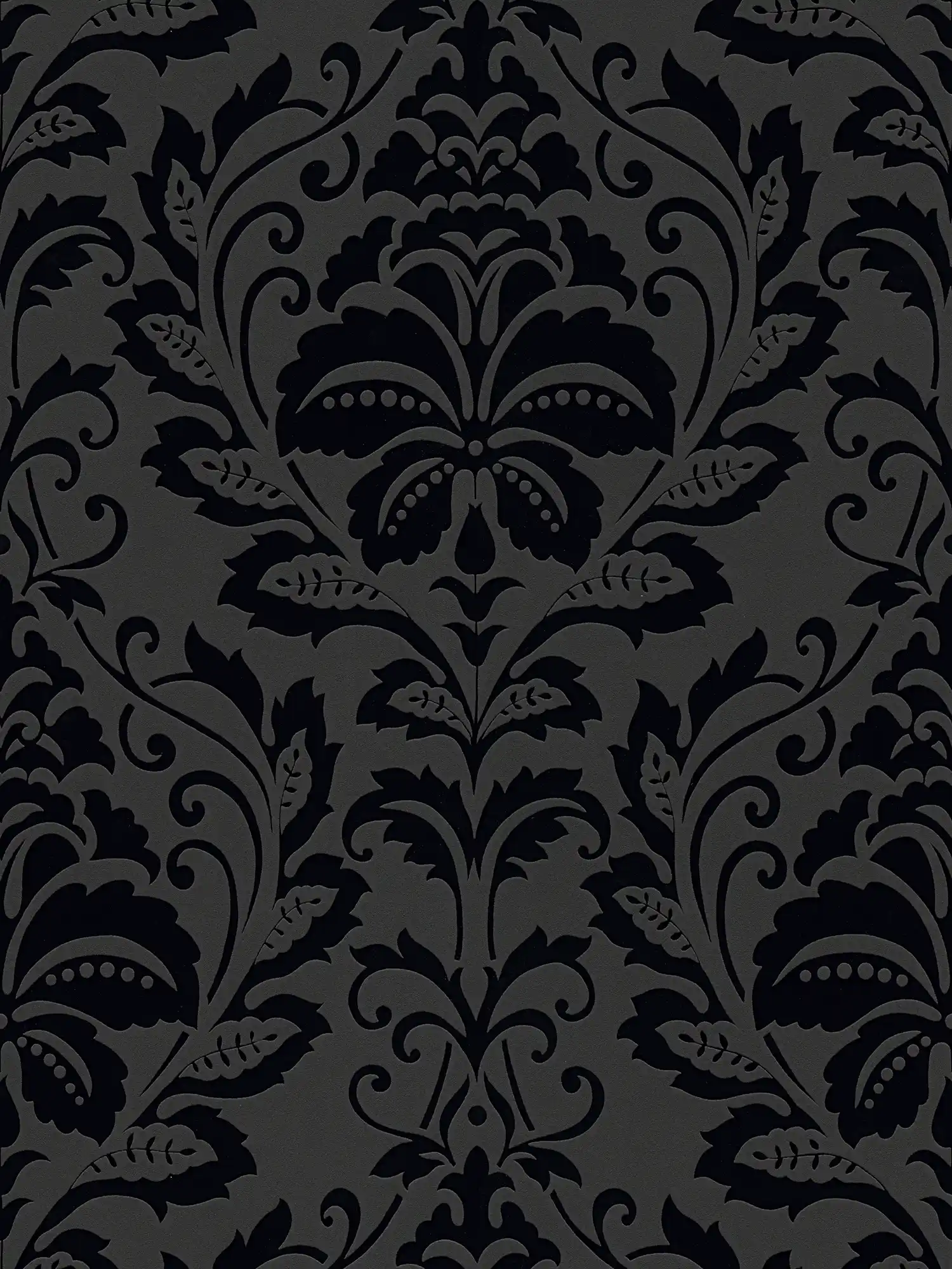         Sierbehang bloemmotief, mat/glanzend contrast - zwart
    