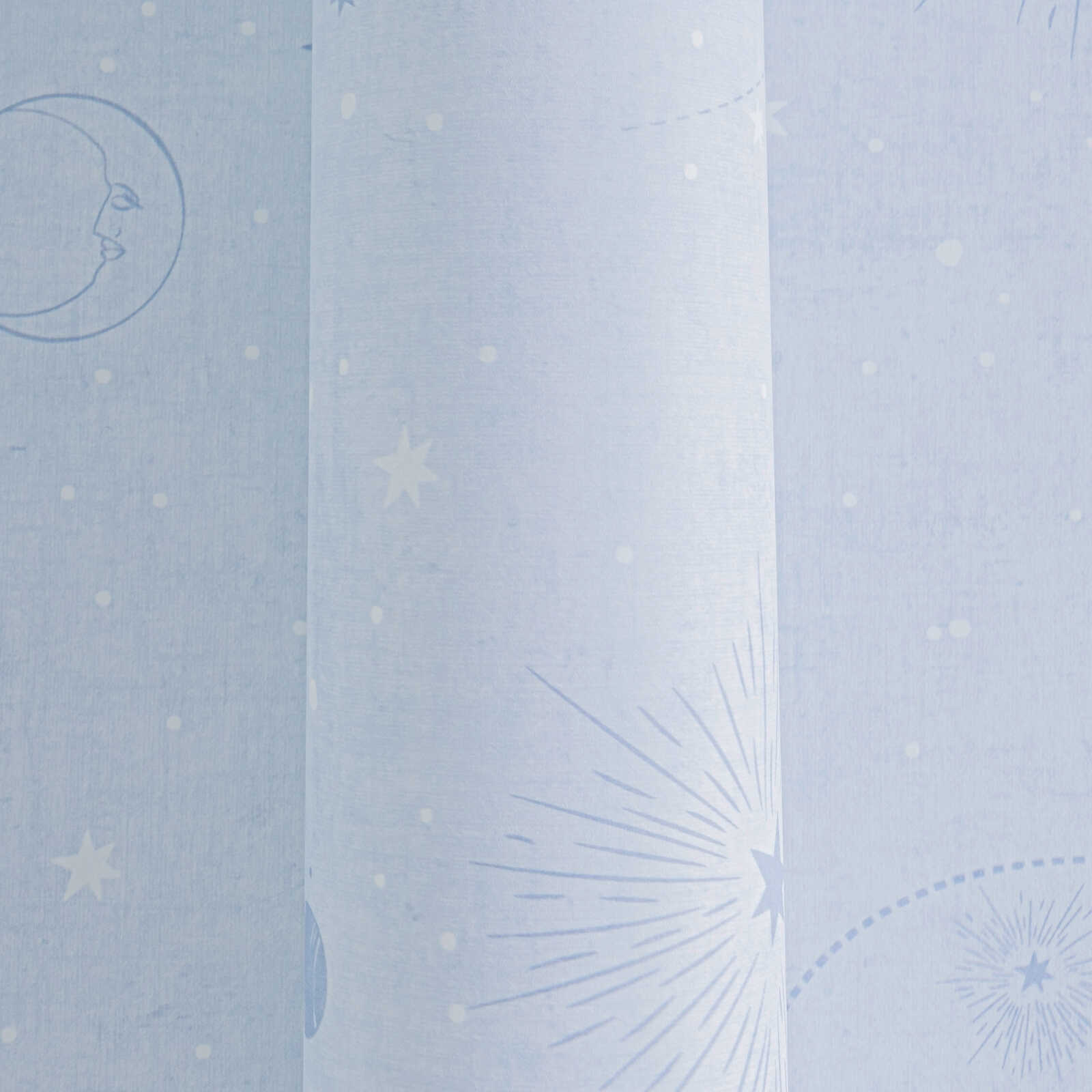             Kinderzimmer Vliestapete mit Planeten und Sternen für kleine Entdecker des Universums – Blau, Weiß
        