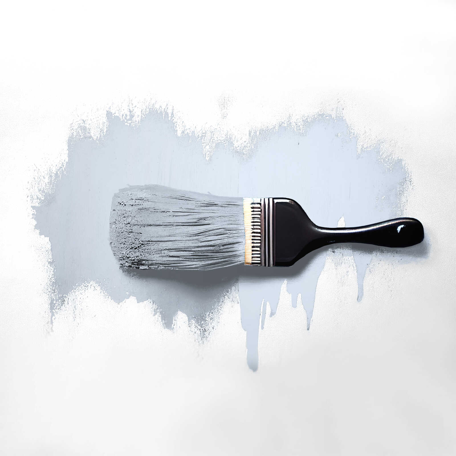Pinsel, Kunstpinsel, Pinselstiel, Grau Lack, Farbe aufgetragen