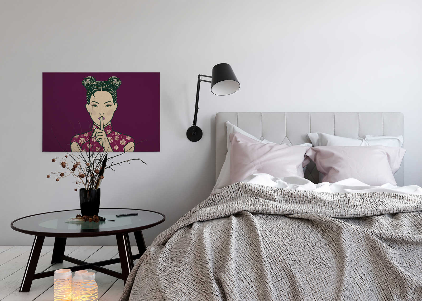             Himari 3 - pssst, Mangastyle auf Leinwandbild in Pappe Struktur – 0,90 m x 0,60 m
        