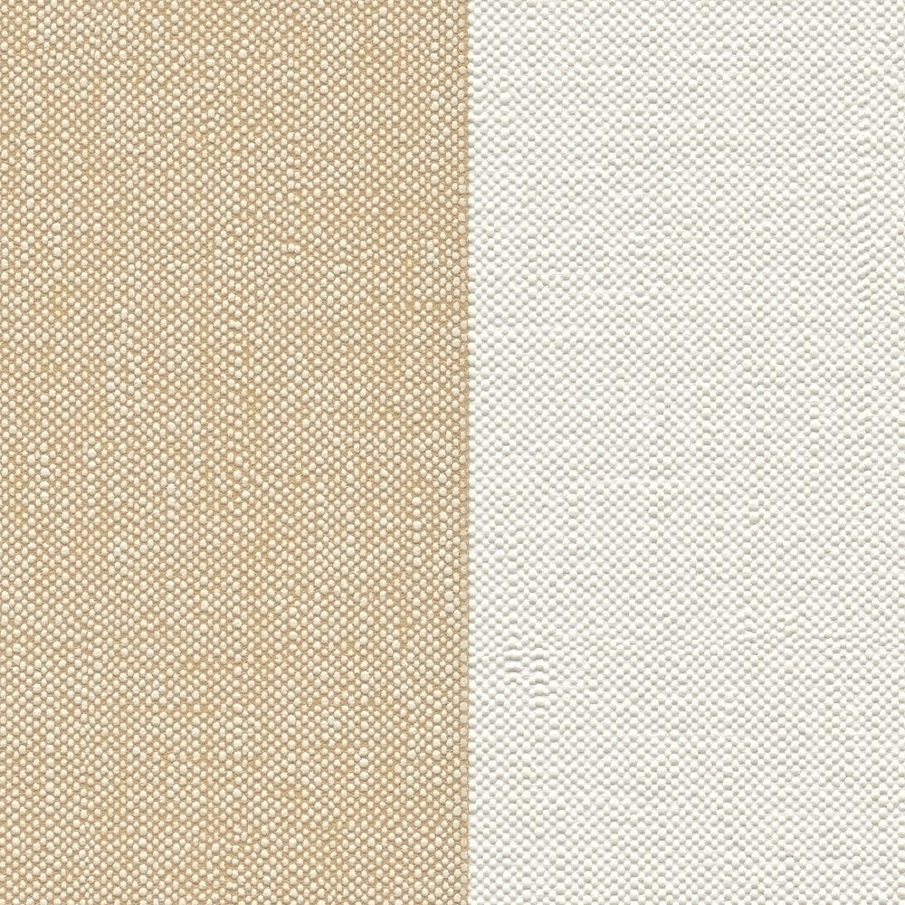             Gestreifte Vliestapete mit strukturierter Oberfläche – Orange, Creme, Weiß
        