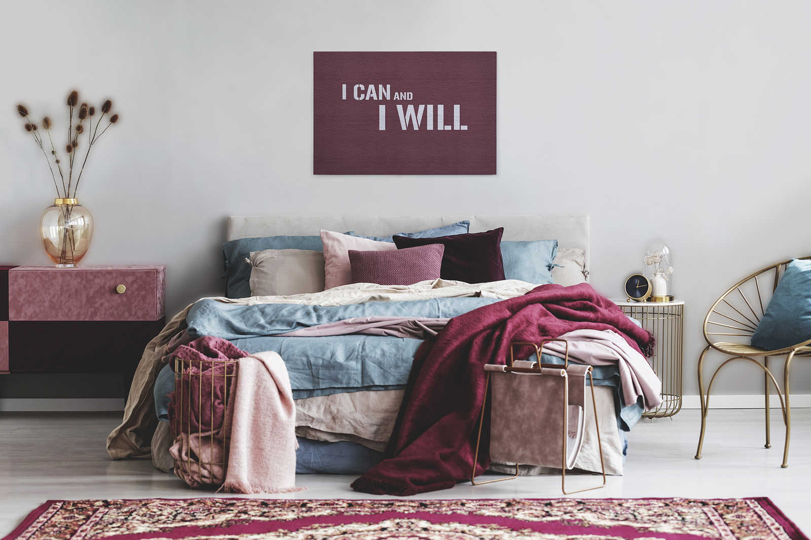             Message 3 - Leinwandbild Rote Ziegelwand mit Motivationsspruch – 0,90 m x 0,60 m
        