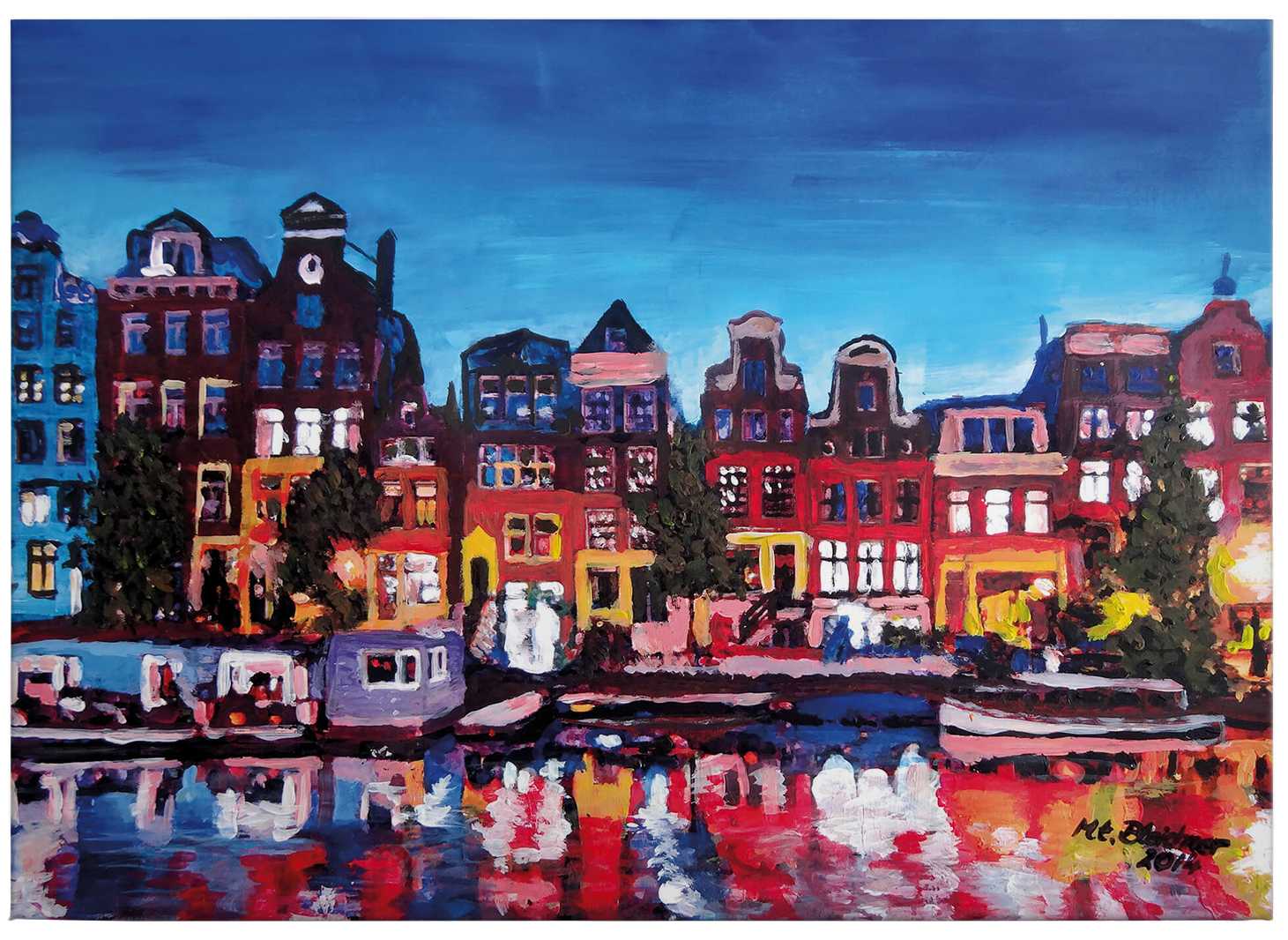 Leinwandbild Gemälde 'Amsterdam' von Bleichner – 0,70 m x 0,50 m