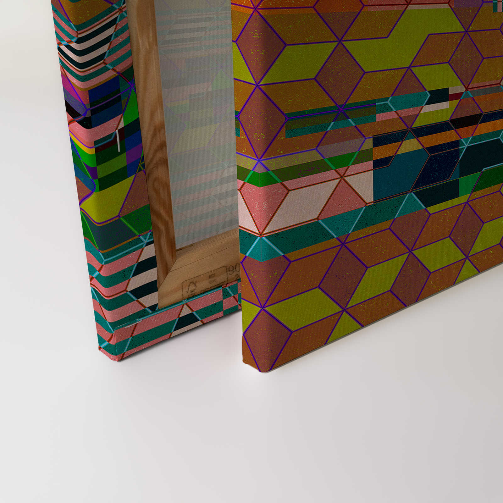             Mirage 1 - Leinwandbild Grafik Mosaik Muster Bunt – 0,90 m x 0,60 m
        