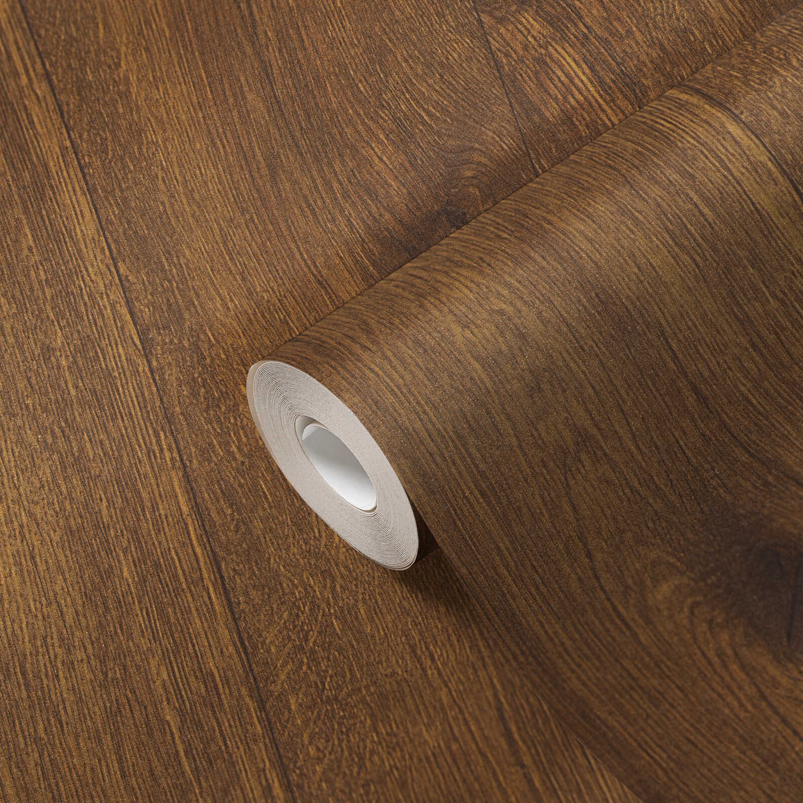             Behang met houteffect en natuurlijke houtnerf - bruin
        