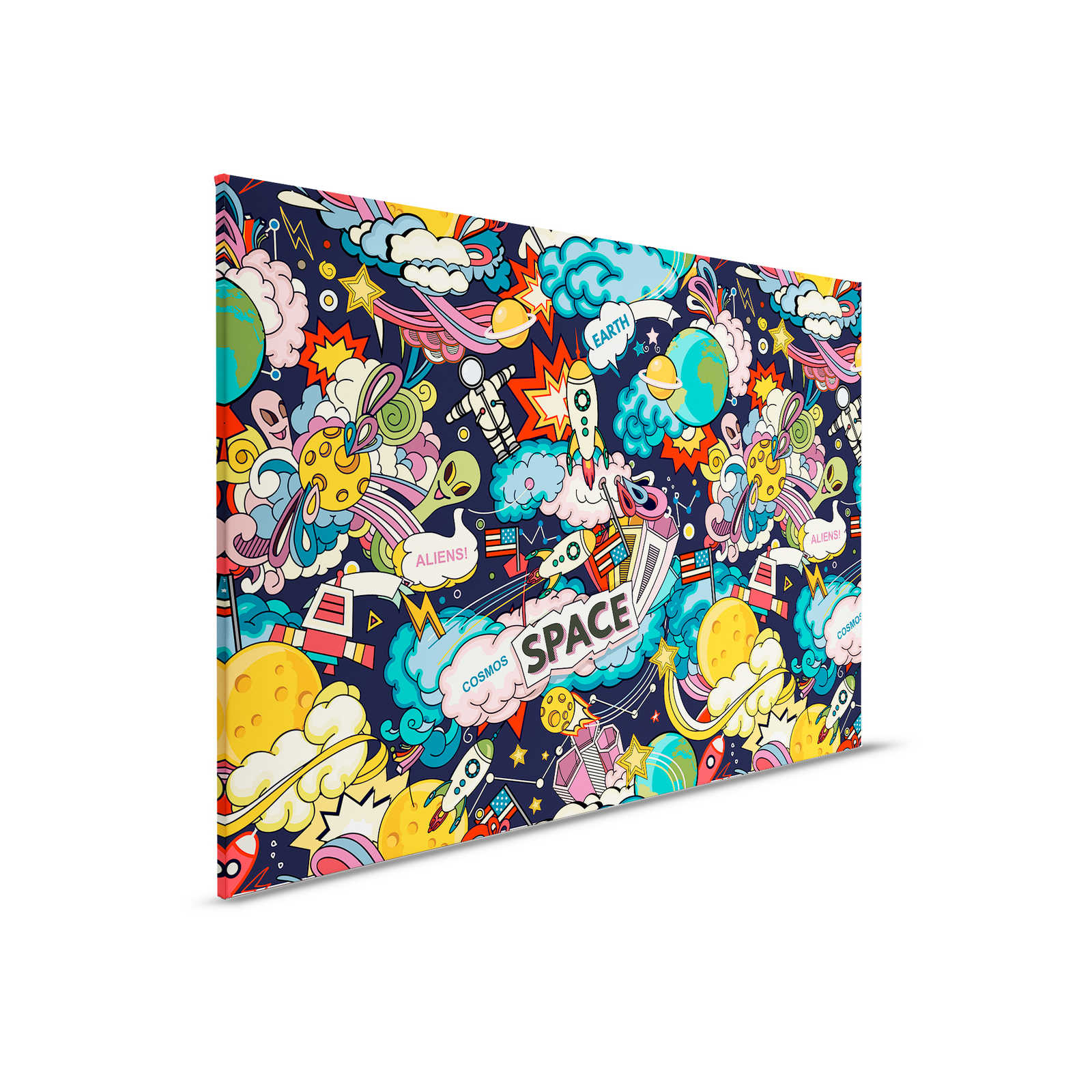         Leinwand Weltall Collage im Comic-Stil – 90 cm x 60 cm
    