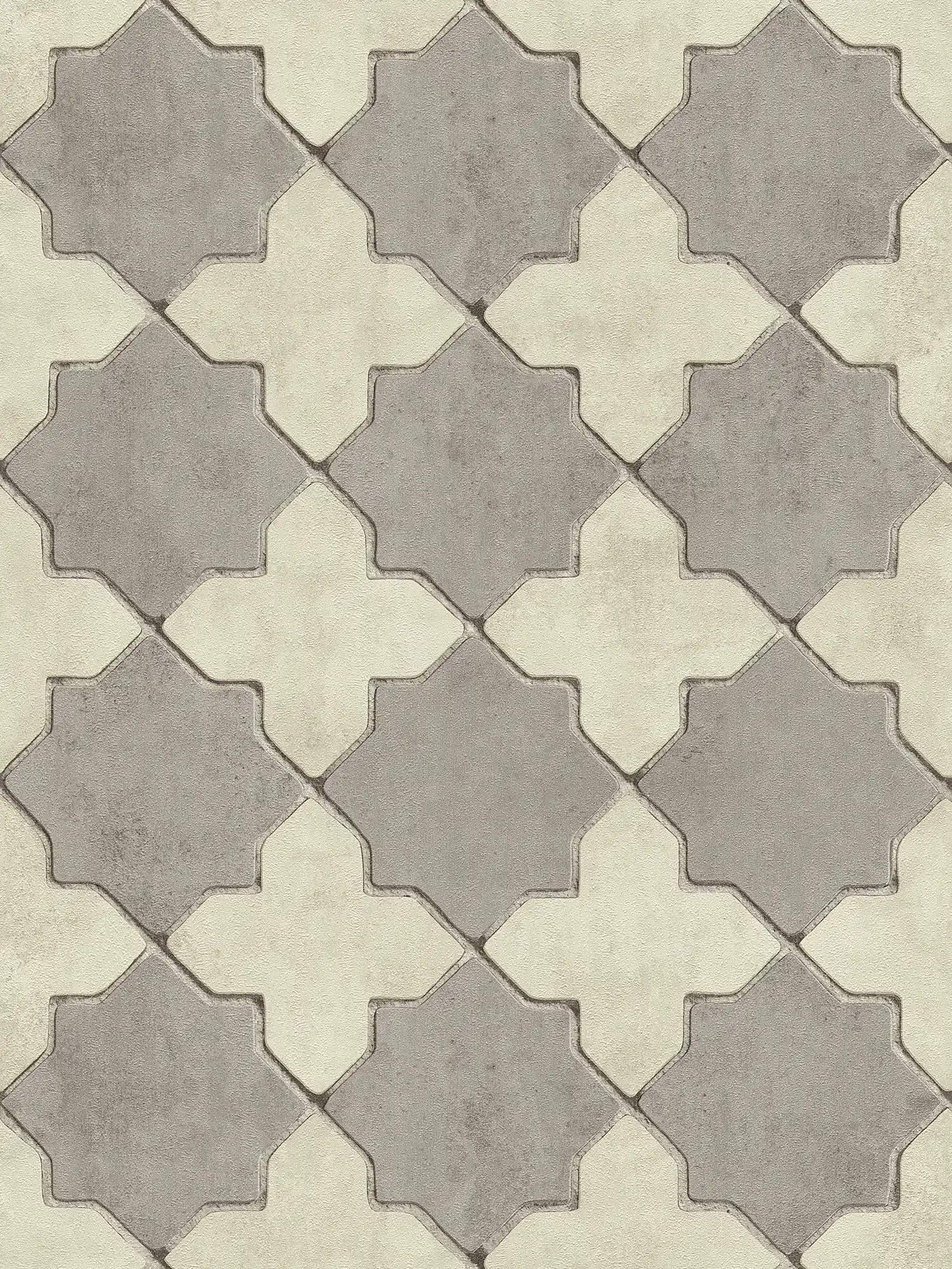         Tile wallpaper mosaic look - grey, cream
    