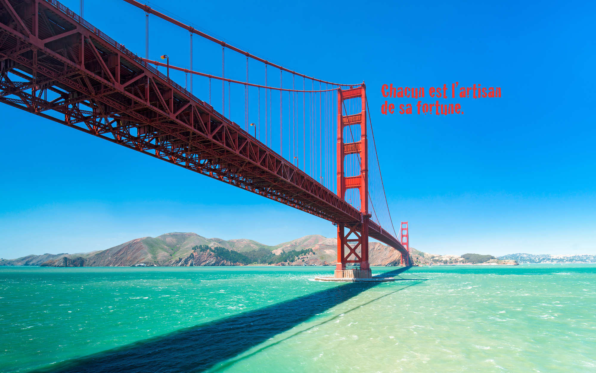 Brücke, Golden Gate Bridge, Rotes Stahlbauwerk, Wasserkörper, Landschaft