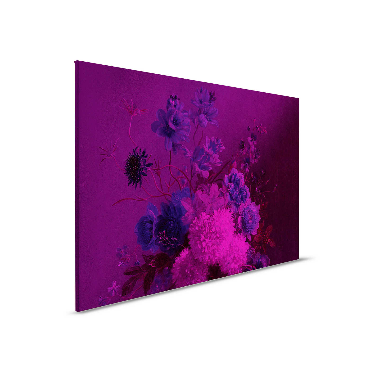         Neon Leinwandbild mit Blumen Stillleben | Bouquet Vibran 3 – 0,90 m x 0,60 m
    