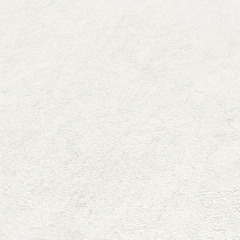             Putzoptik Tapete Cremeweiß mit Used Design – Metallic, Weiß
        
