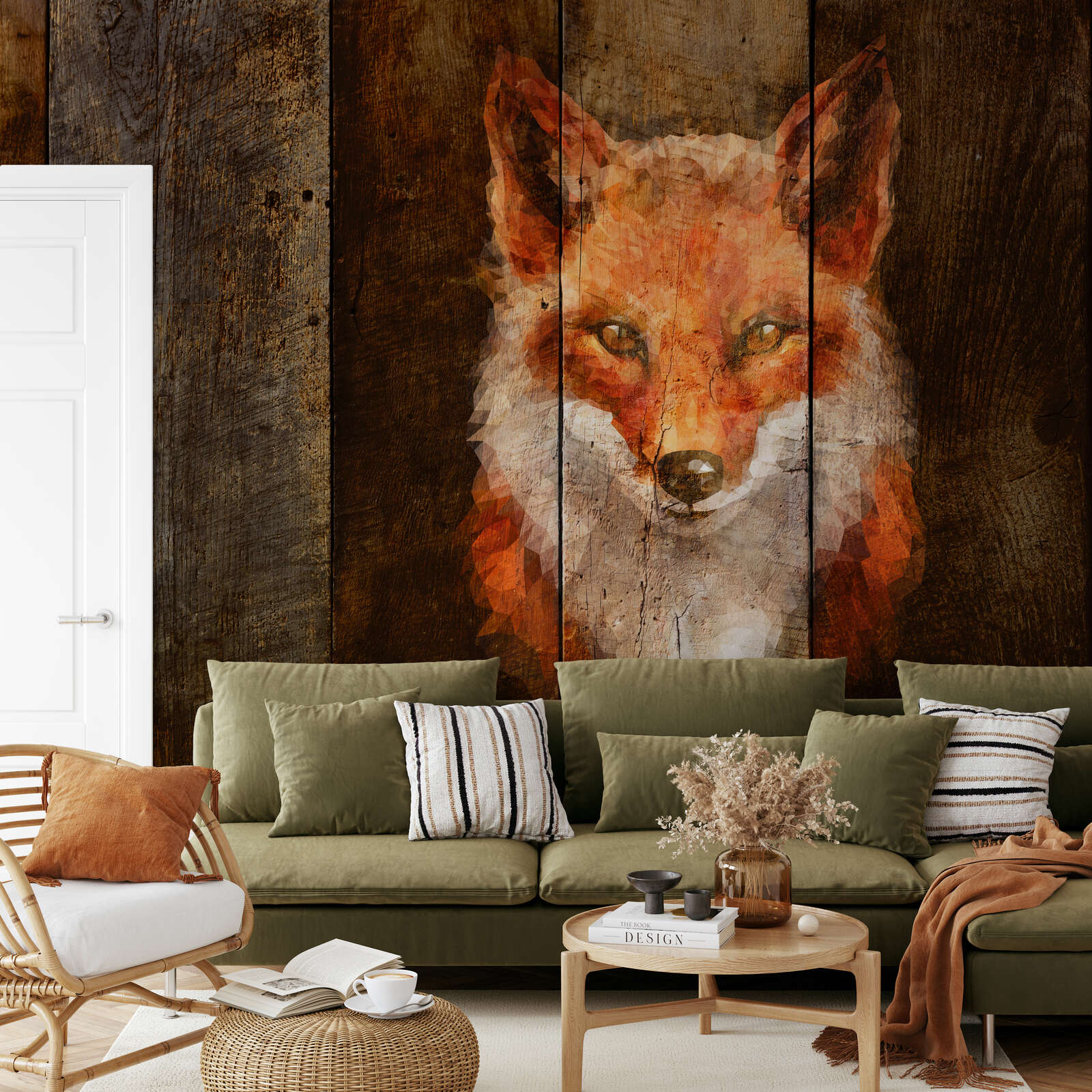 Wandbild, Waldwolf, Holzoptik, Tierbild, Rustik