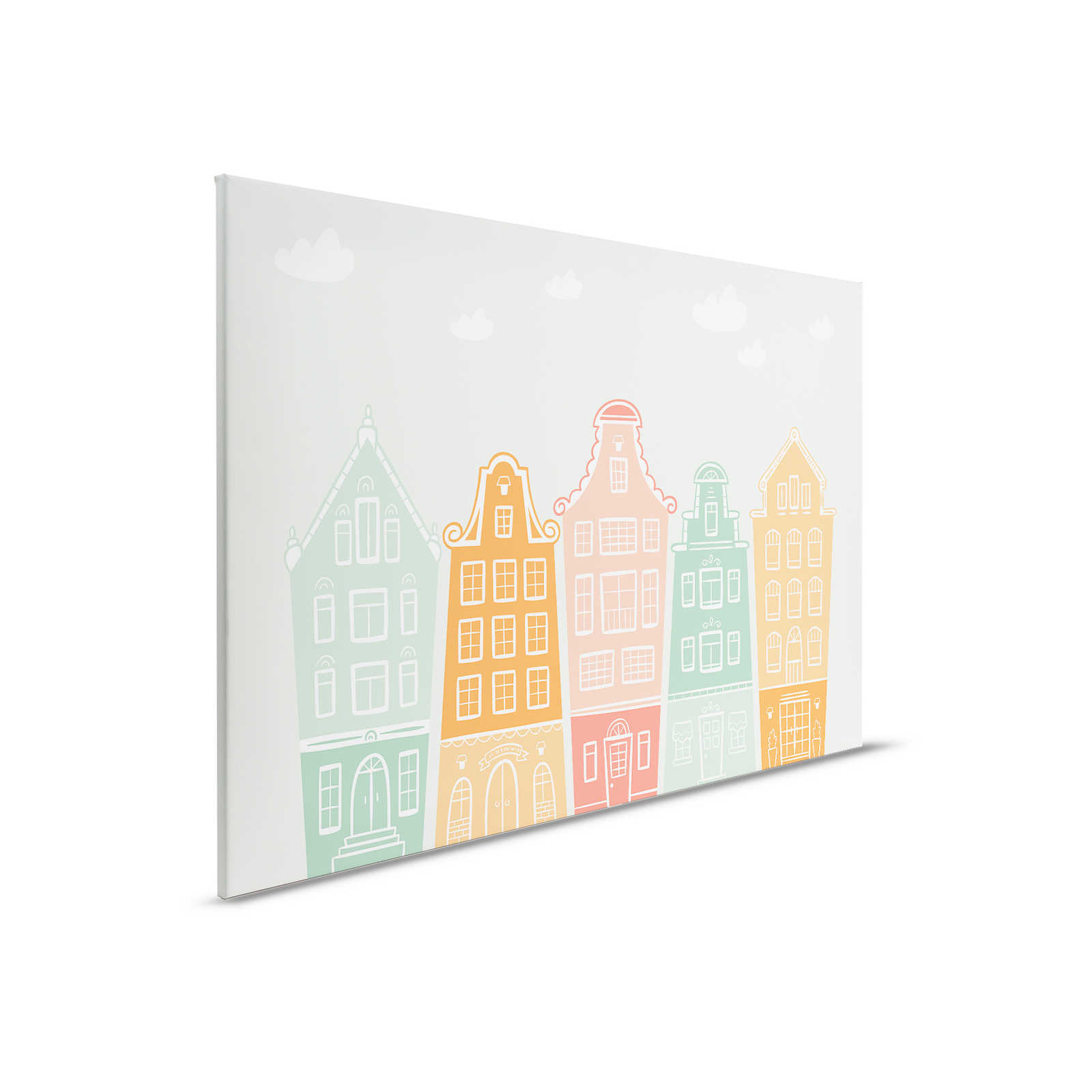         Tableau sur toile Chambre d'enfant Petite ville avec maisons - 0,90 m x 0,60 m
    