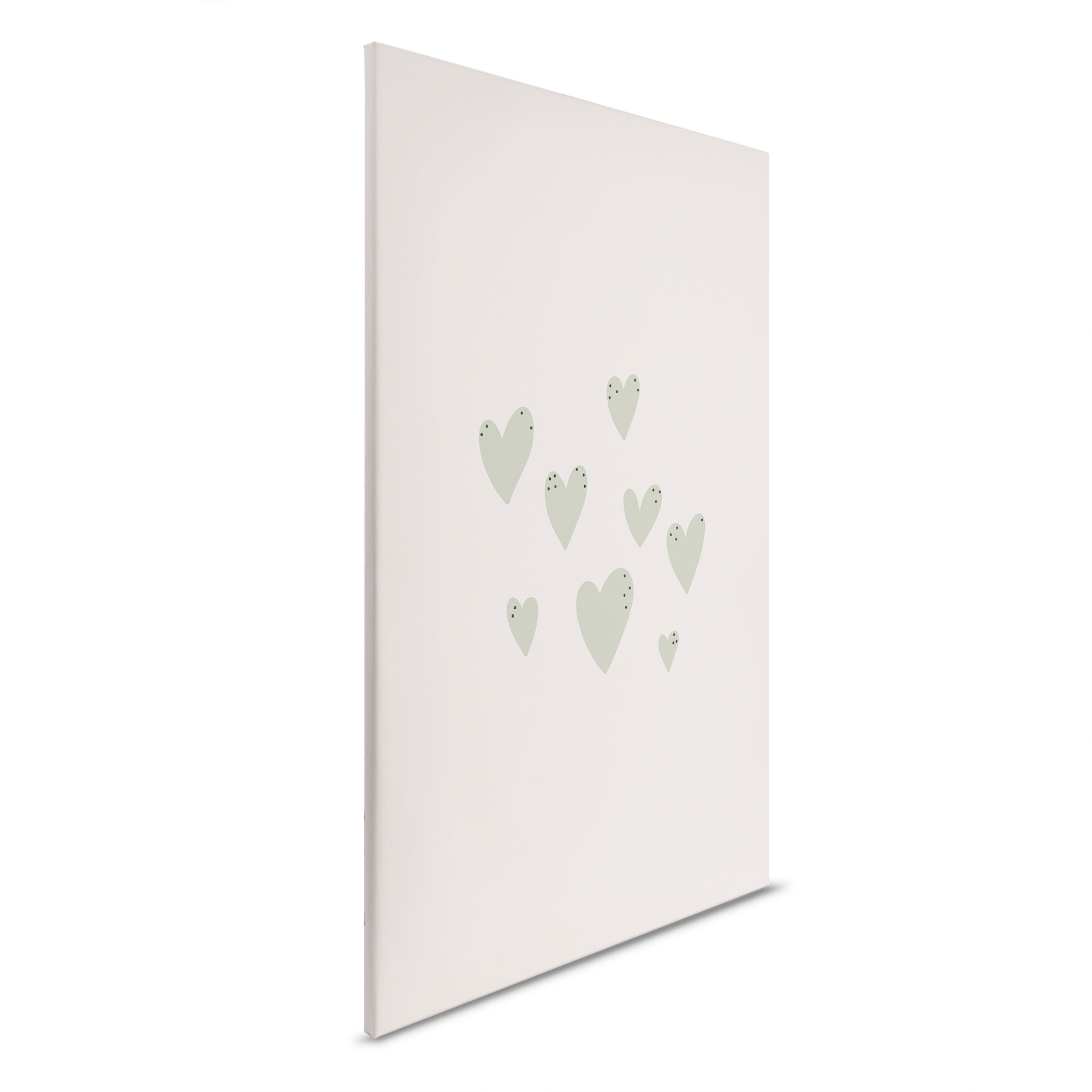         Chambre d'enfant toile coeur flottant - 30 x 45 cm - Beige, Vert
    