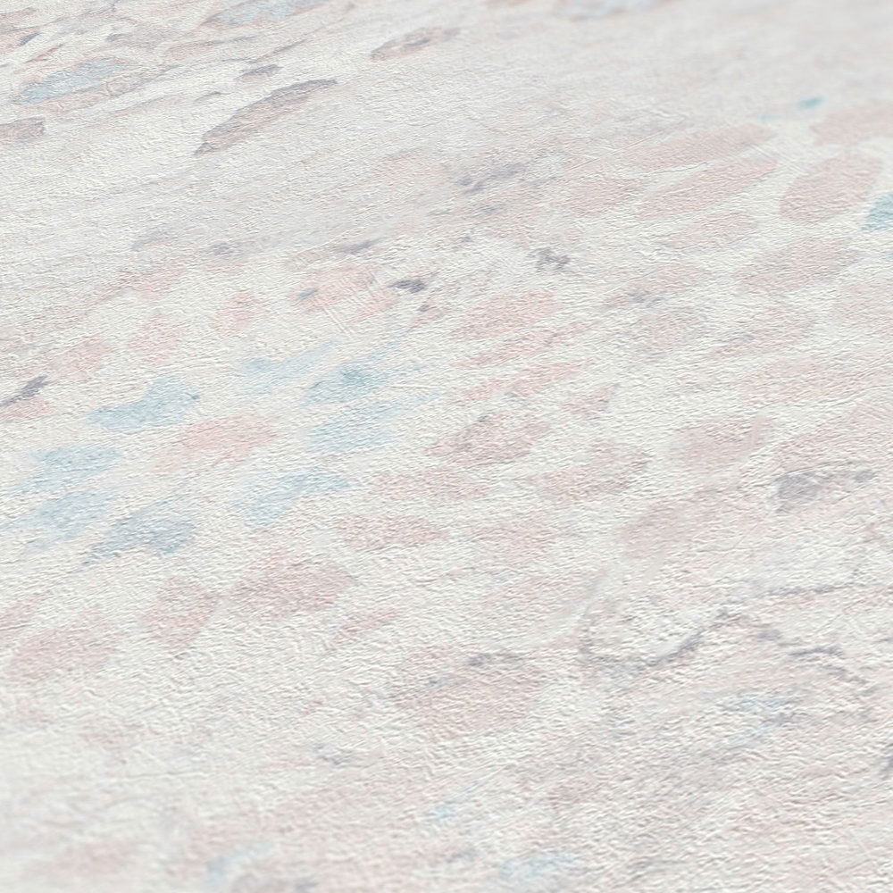             Mustertapete mit Mosaik Design im Vintage Stil – Grau, Grün, Lila
        