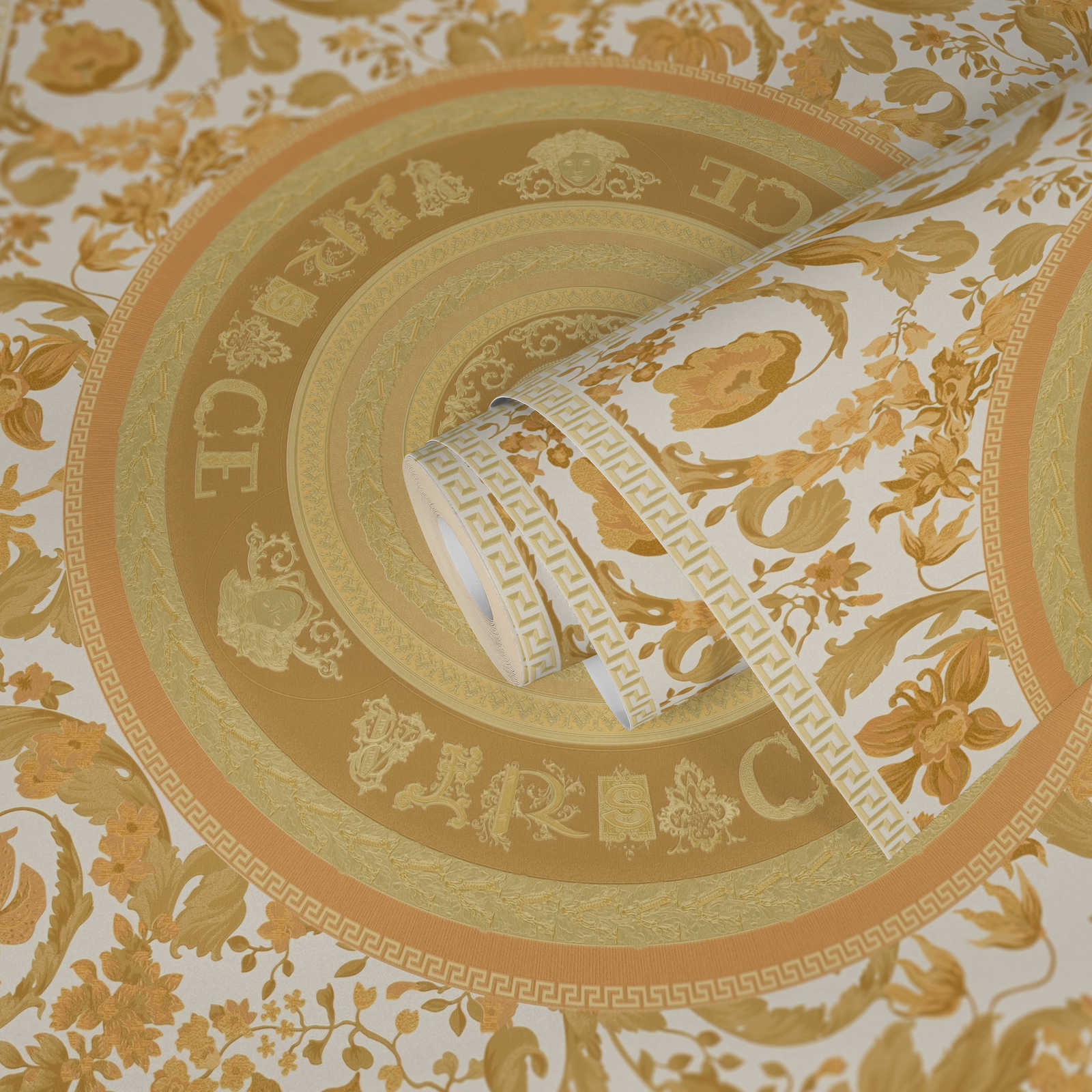Gouden VERSACE behang - rond embleem » OnlineShop | A.S.