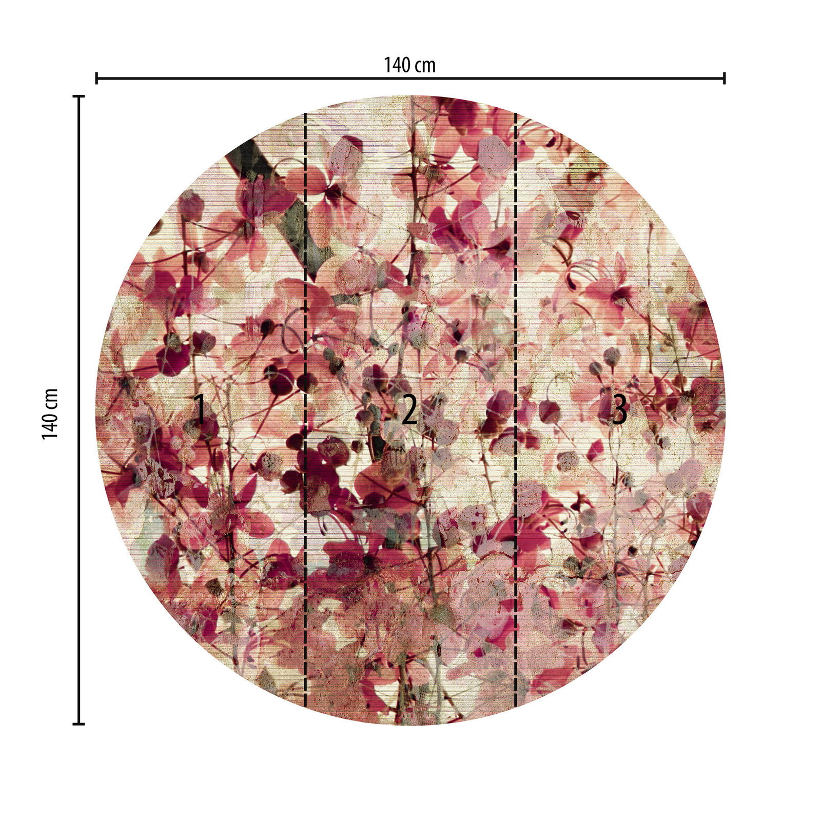             Fototapete rund Blumenmuster im Vintage Stil
        