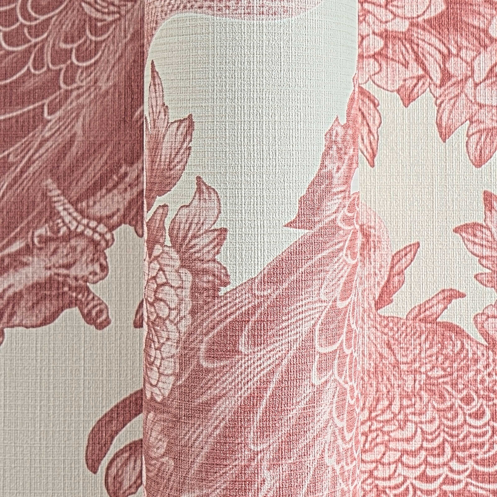             MICHALSKY Vliestapete im englischem Landhausstil mit Vögeln – Rot, Creme, Rosa
        