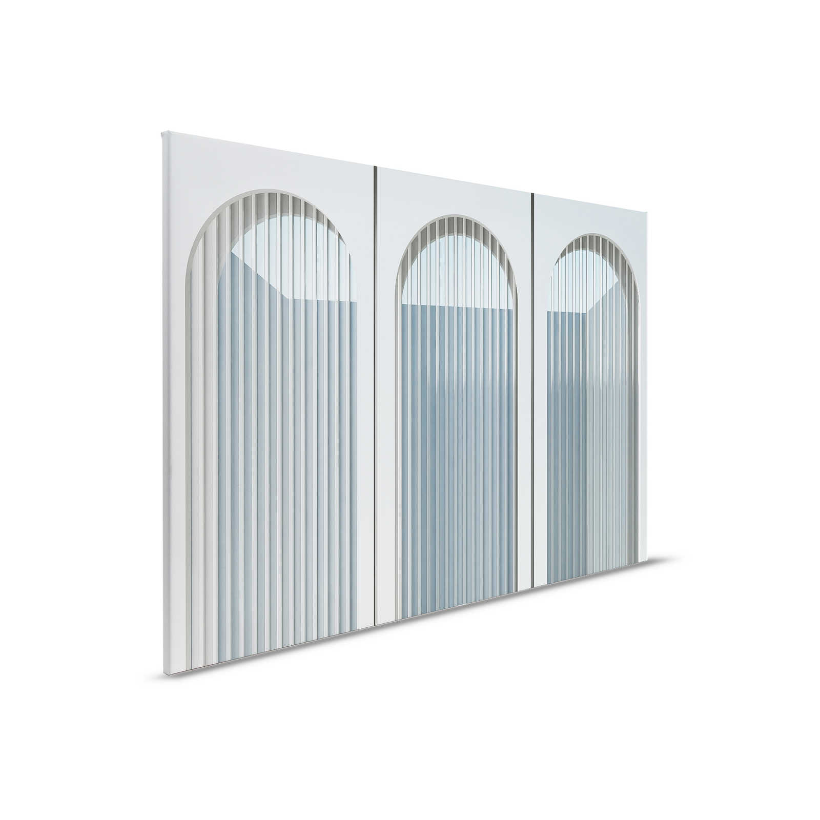         Escape Room 1 - Leinwandbild moderne Architektur Blau & Grau – 0,90 m x 0,60 m
    