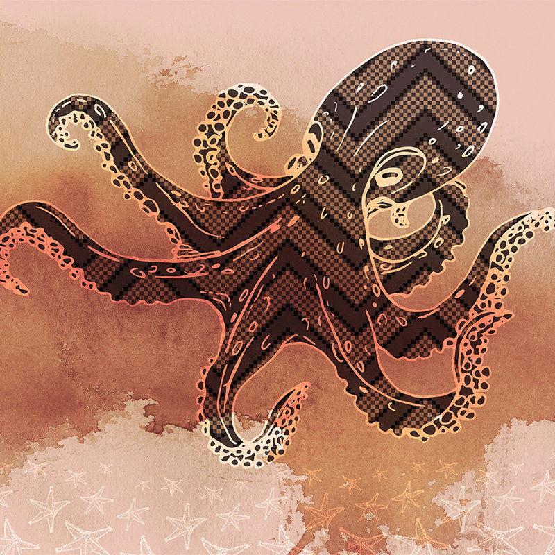         Maritieme Octopus & Zeesterren Behang - Roze, Oranje, Geel
    
