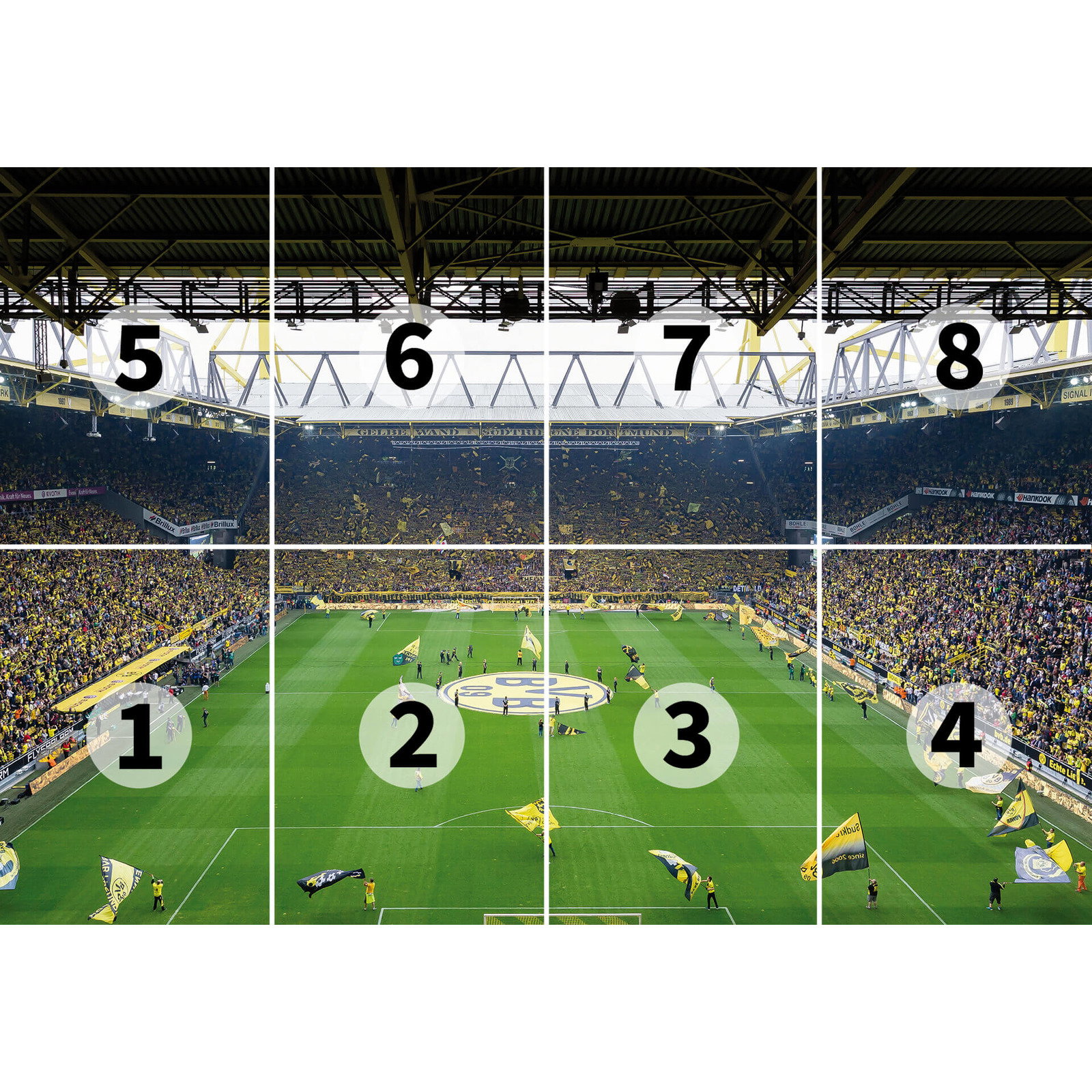             Fototapete Borussia Dortmund Stadion mit Chores
        