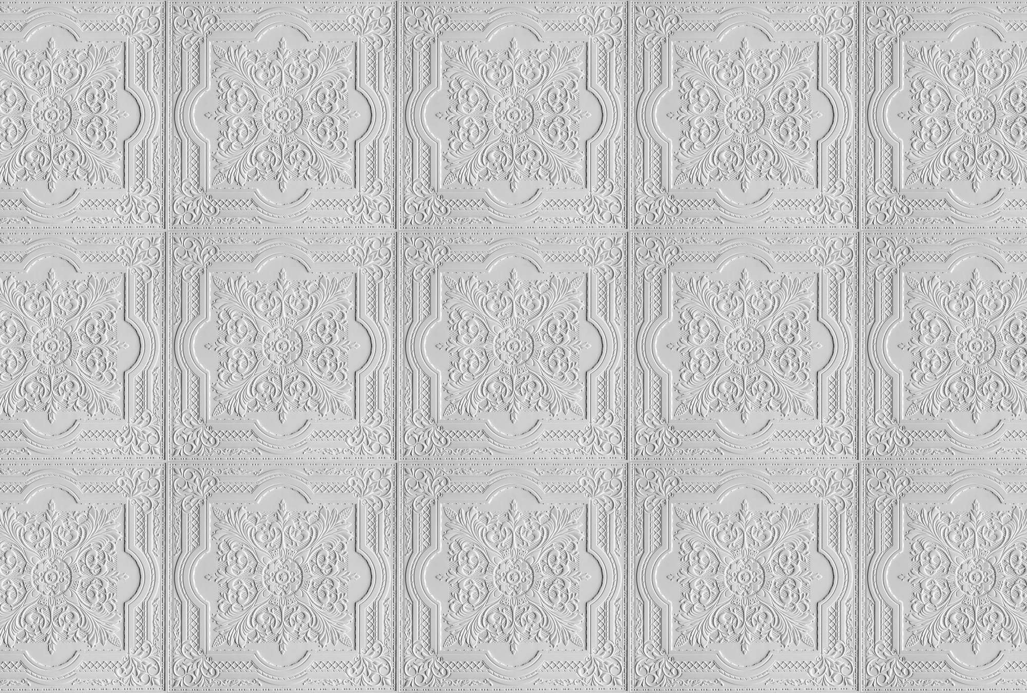             Papier peint panoramique plafond avec motif de structure - blanc
        