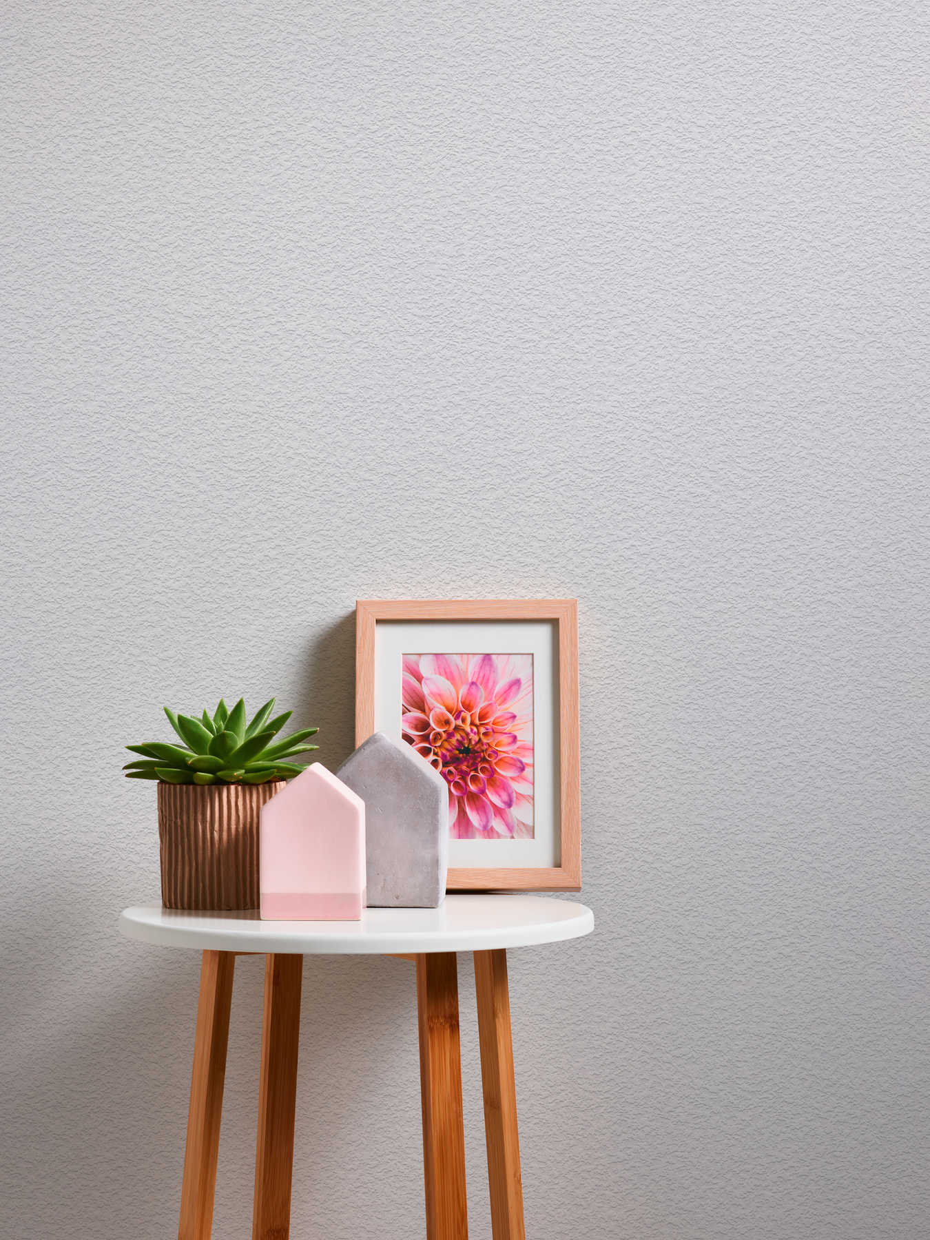             Strukturierte Tapete mit dreidimensionalem Effekt – Weiß
        