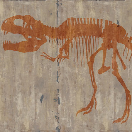 Dinosaurier, Skelett, Fossil, Wandkunst, Größenvergleich
