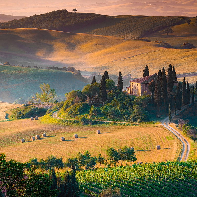         Huis in Toscane Onderlaag behang - Premium Glad Vlies
    