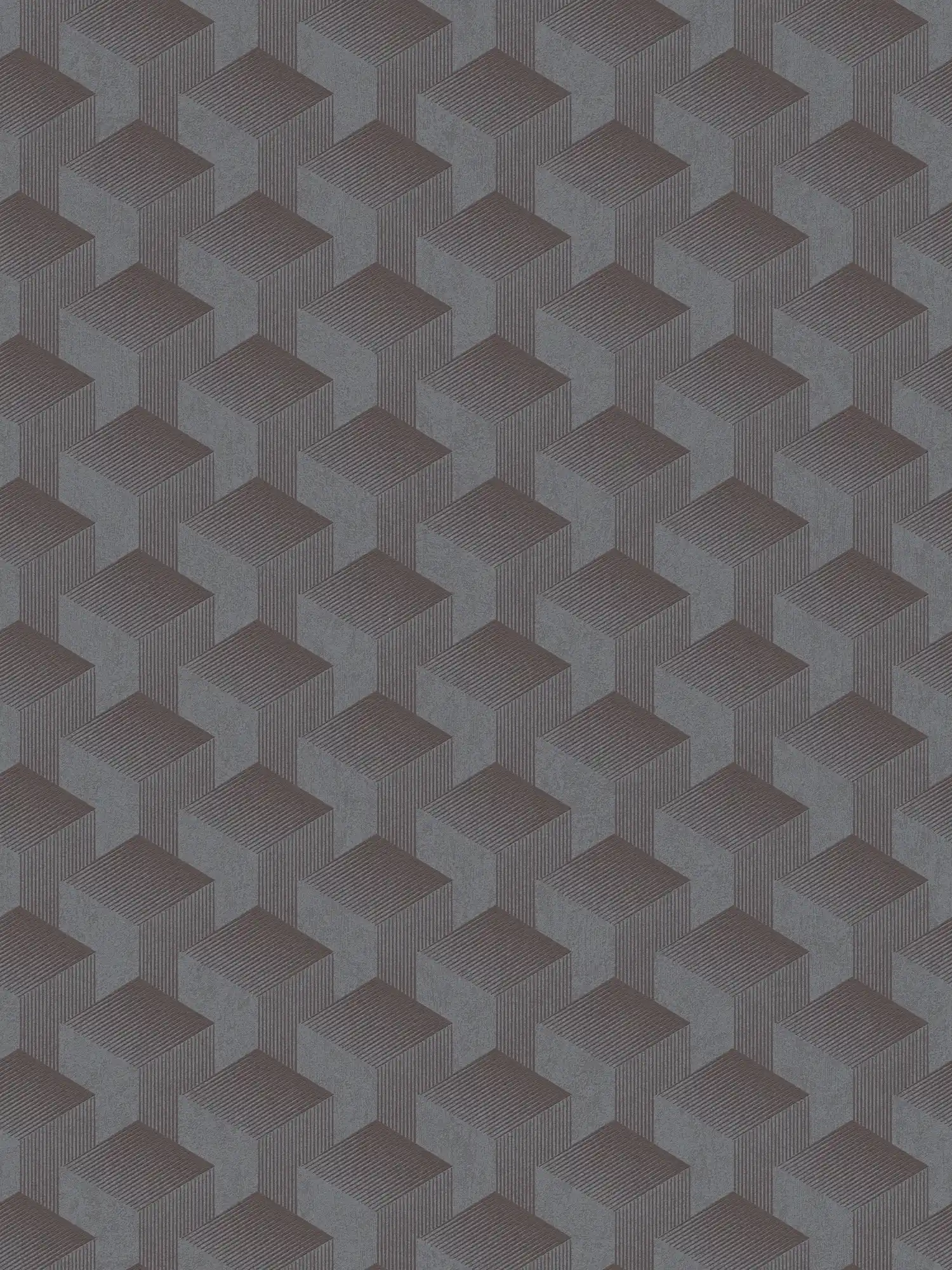         Graphic wallpaper with 3D pattern matt - dark grey
    