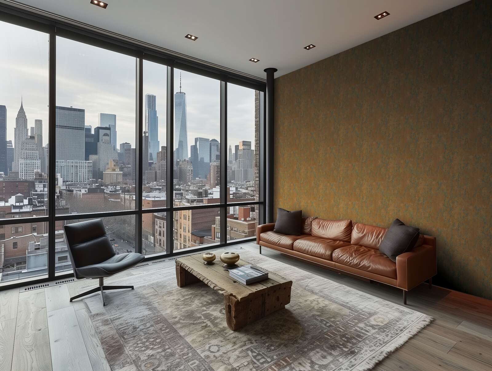             Industrial-Stil Vliestapete in Betonoptik und feiner Struktur – Braun, Orange, Grau
        