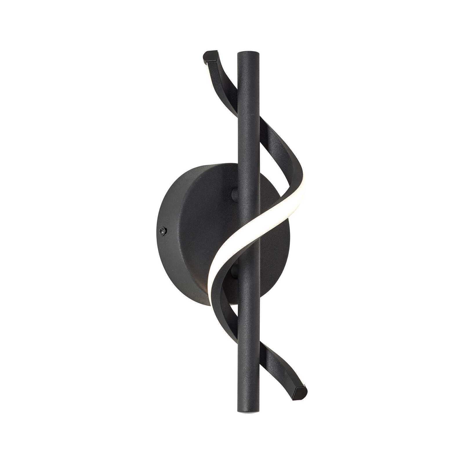         Modern LED wall light with curved design - Stylish accents for living rooms 12cm wide x 30cm high - Black
    