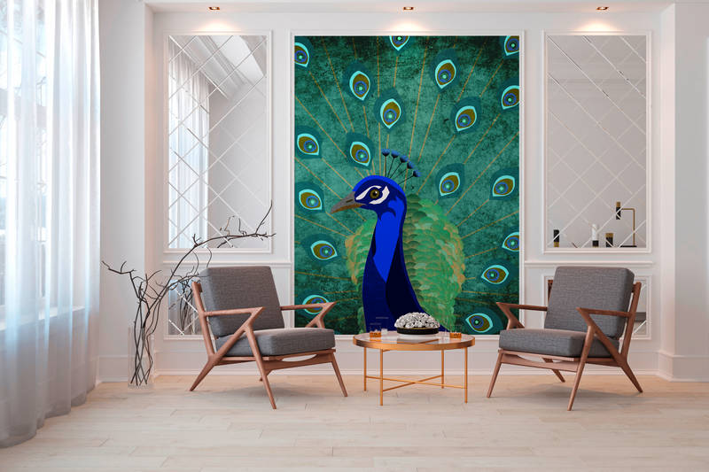 Pfau, Kunstwerk, Wandbild, Pfauenmotiv, Raumdeko