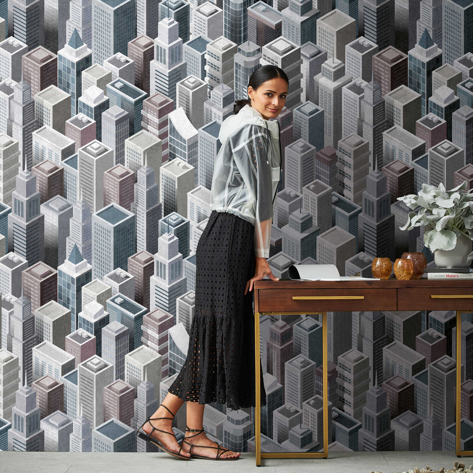         Wallpaper novelty - motif wallpaper Skyscraper 3D pattern Urban
    