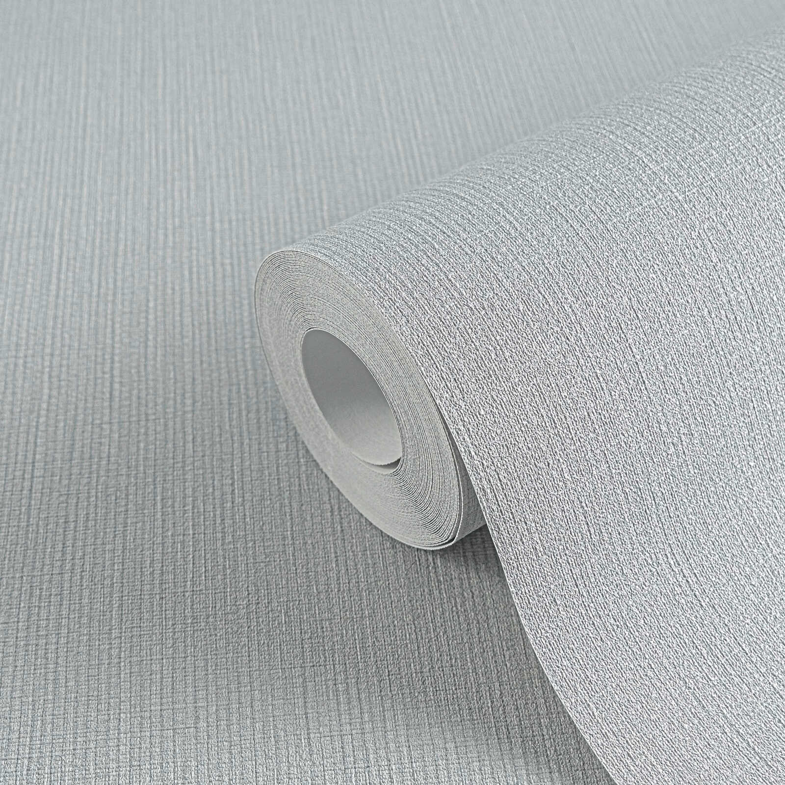 Unifarbende Vliestapete im Textil-Look von MICHALSKY – Grau, Blau
