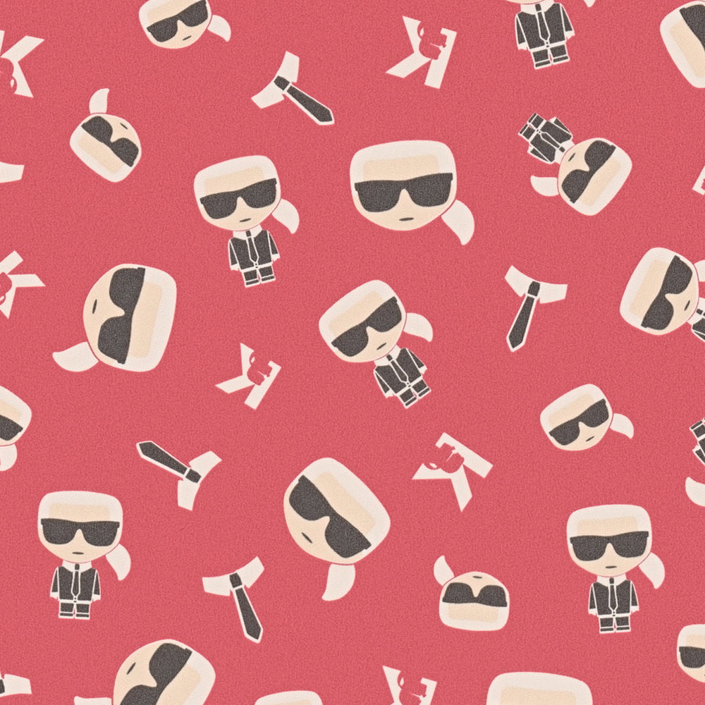             Vliestapete Karl LAGERFELD Comic Design – Rot
        