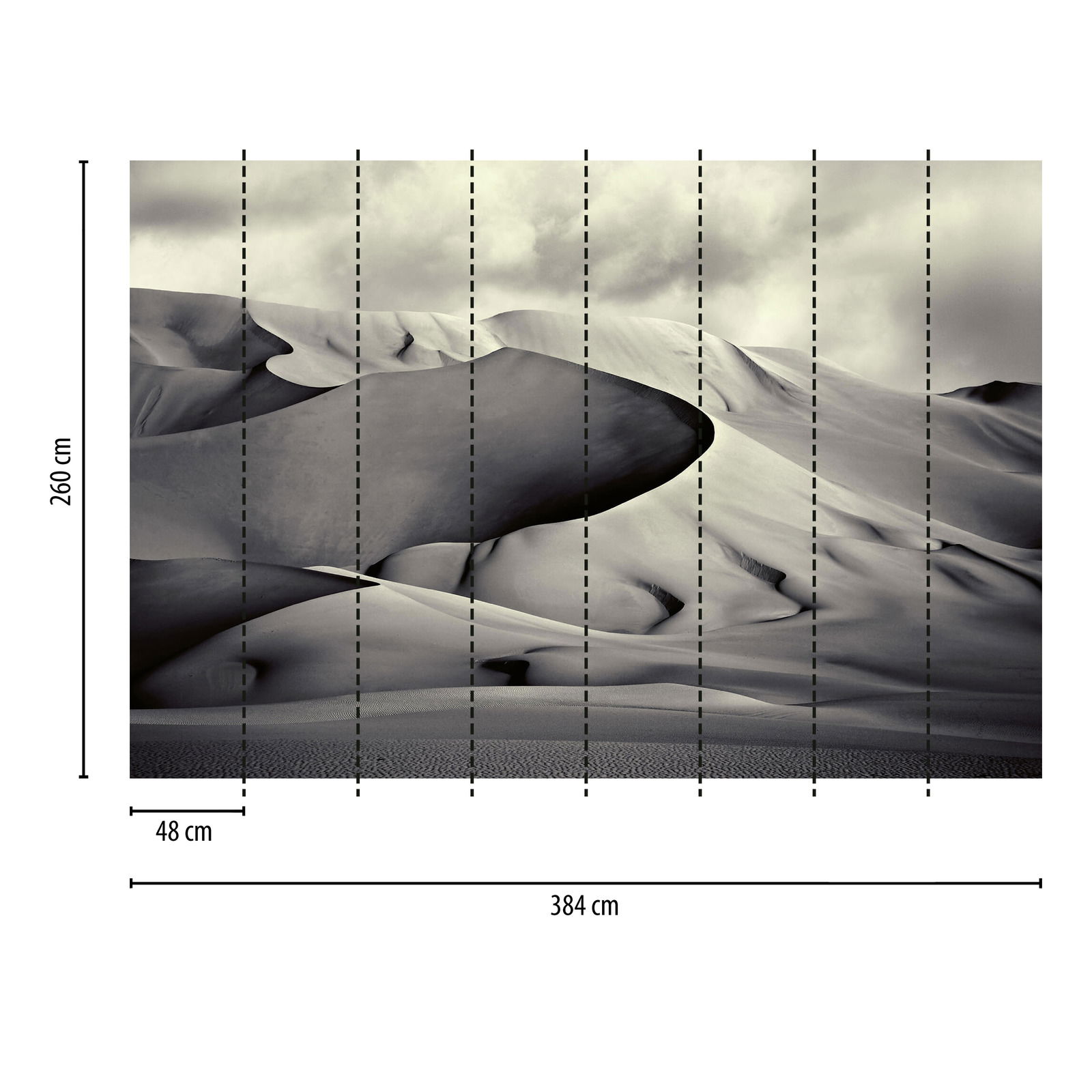             Papier peint panoramique désert paysage nature - gris
        