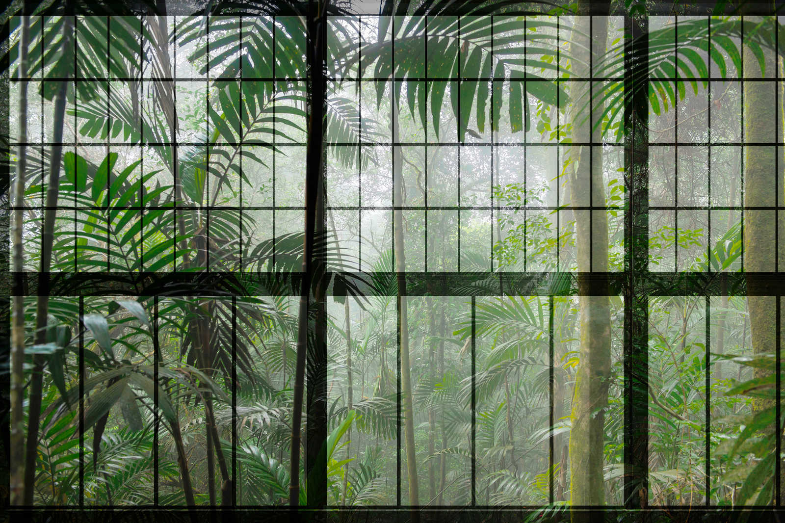 Rainforest 1 - Loft Window Canvas Painting - Jungle View | DD124917