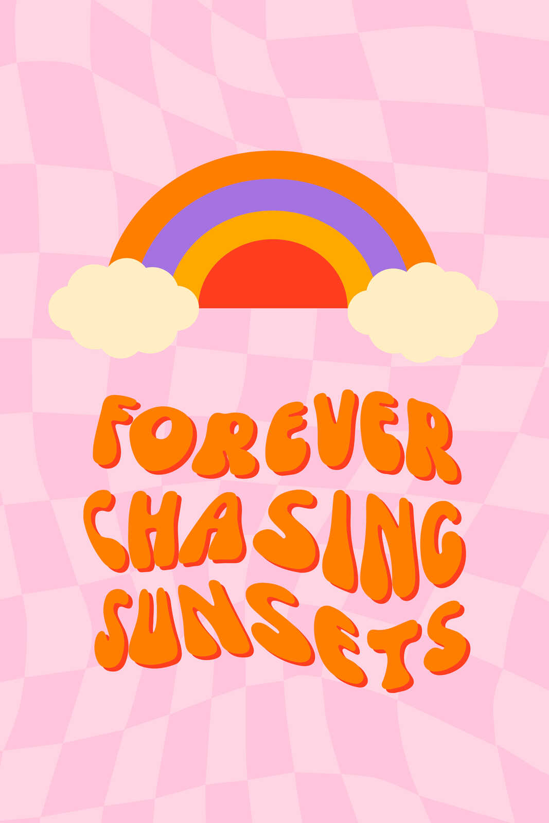 Chasing Sunsets - Leinwandbild mit Regenbogen-Motiv – 30 x 45 cm - Rosa, Pink