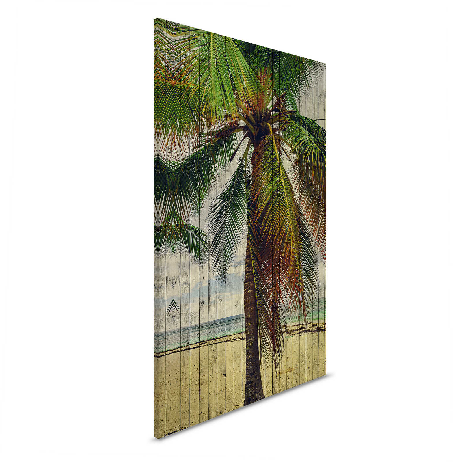         Tahiti 3 - Palmiers toile avec un sentiment de vacances - panneaux de bois structure - 0,60 m x 0,90 m
    
