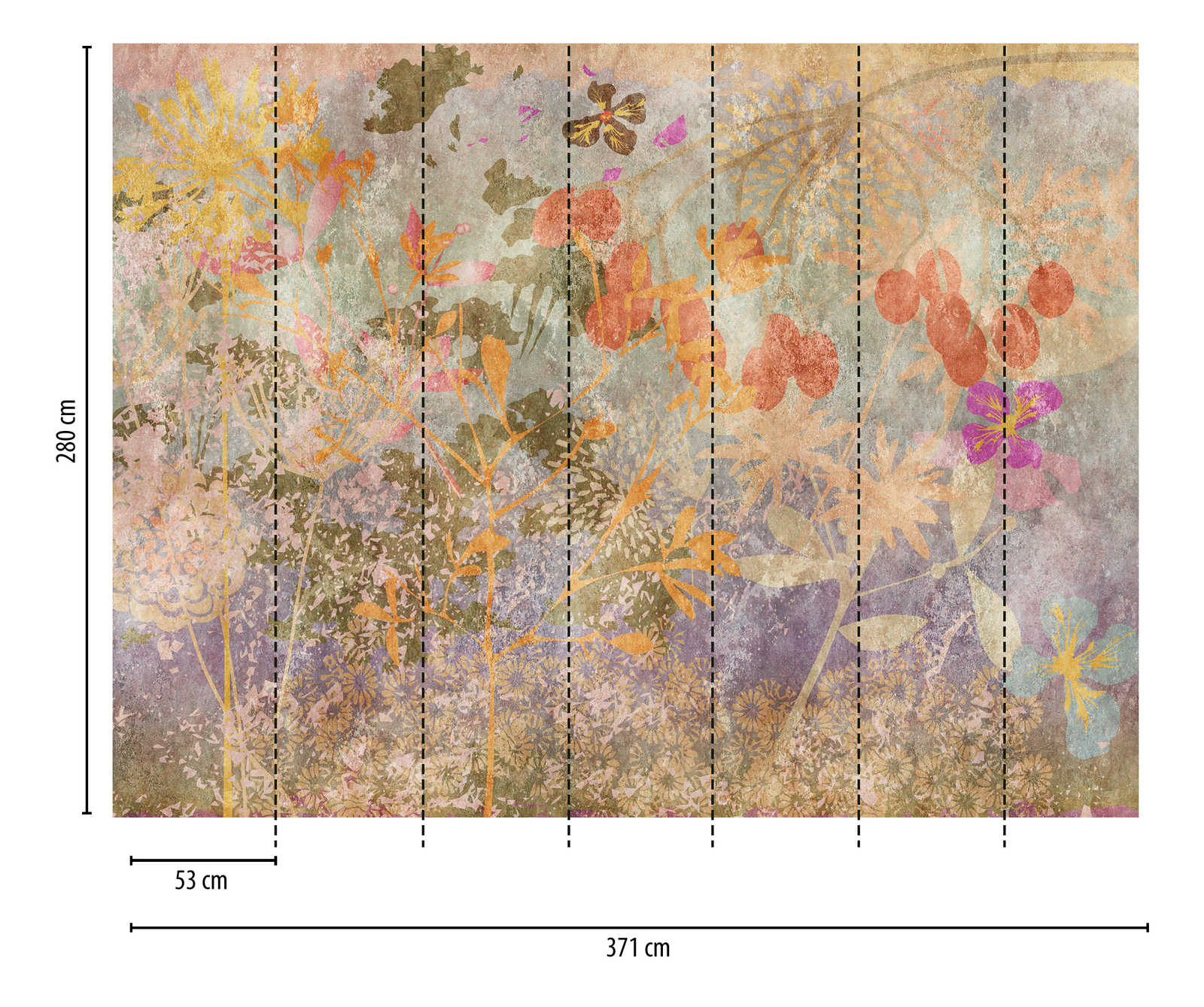 Blumenmuster, Kleckerblumen, Pastellfarben, Gartenkraut, Textur